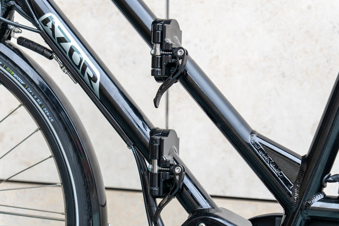 Rower elektryczny tandem składany AZOR Special 28" wolnobieg Czarny Połysk