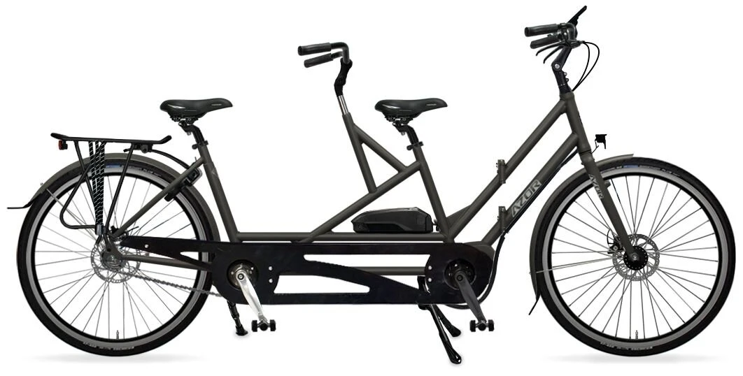 Rower elektryczny tandem składany AZOR Special 28" wolnobieg Niebieski Mat