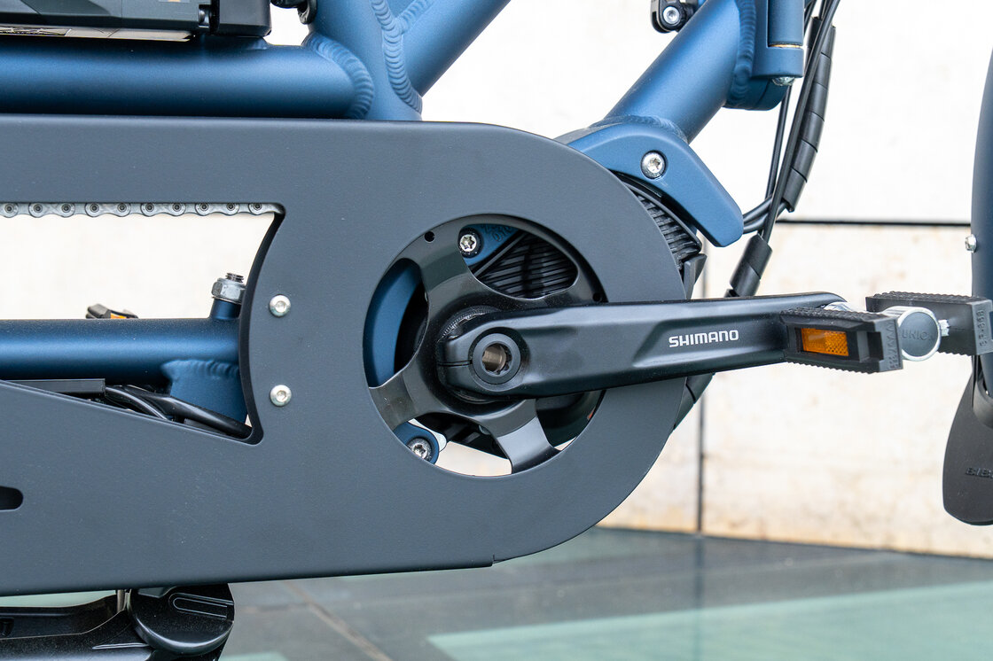 Rower elektryczny tandem składany AZOR Special 28" wolnobieg Niebieski Mat