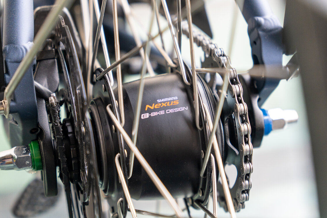 Rower elektryczny tandem składany AZOR Special 28" wolnobieg Niebieski Mat