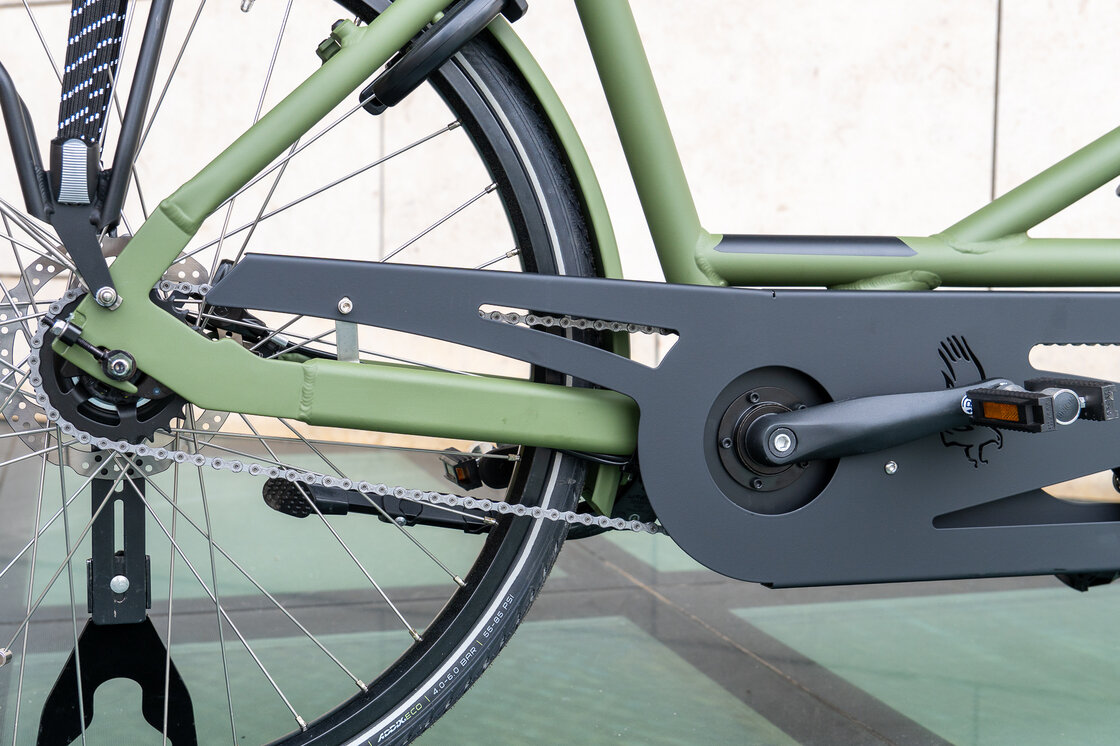 Rower elektryczny tandem składany AZOR Special 28" wolnobieg Zieleń Wojskowa Mat
