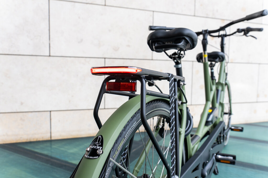 Rower elektryczny tandem składany AZOR Special 28" wolnobieg Zieleń Wojskowa Mat
