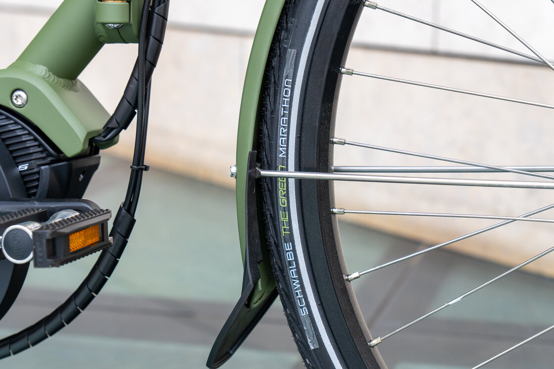 Rower elektryczny tandem składany AZOR Special 28" wolnobieg Zieleń Wojskowa Mat