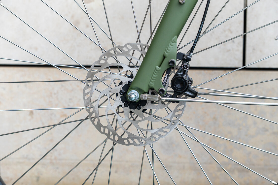 Rower elektryczny tandem składany AZOR Special 28" wolnobieg Zieleń Wojskowa Mat