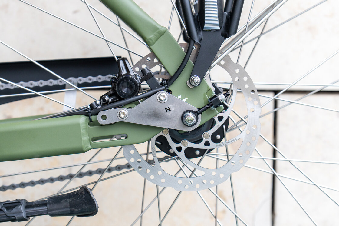 Rower elektryczny tandem składany AZOR Special 28" wolnobieg Zieleń Wojskowa Mat