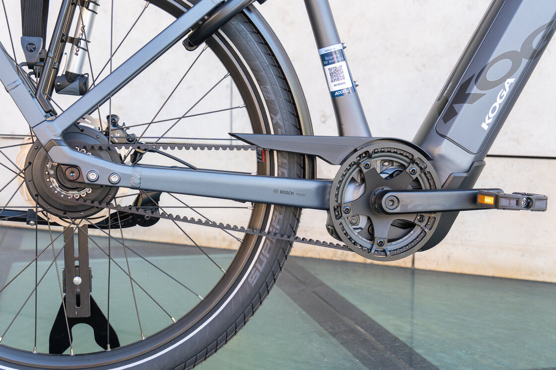 Rower elektryczny z paskiem KOGA E-XITE 800Wh Męski Jeans Mat
