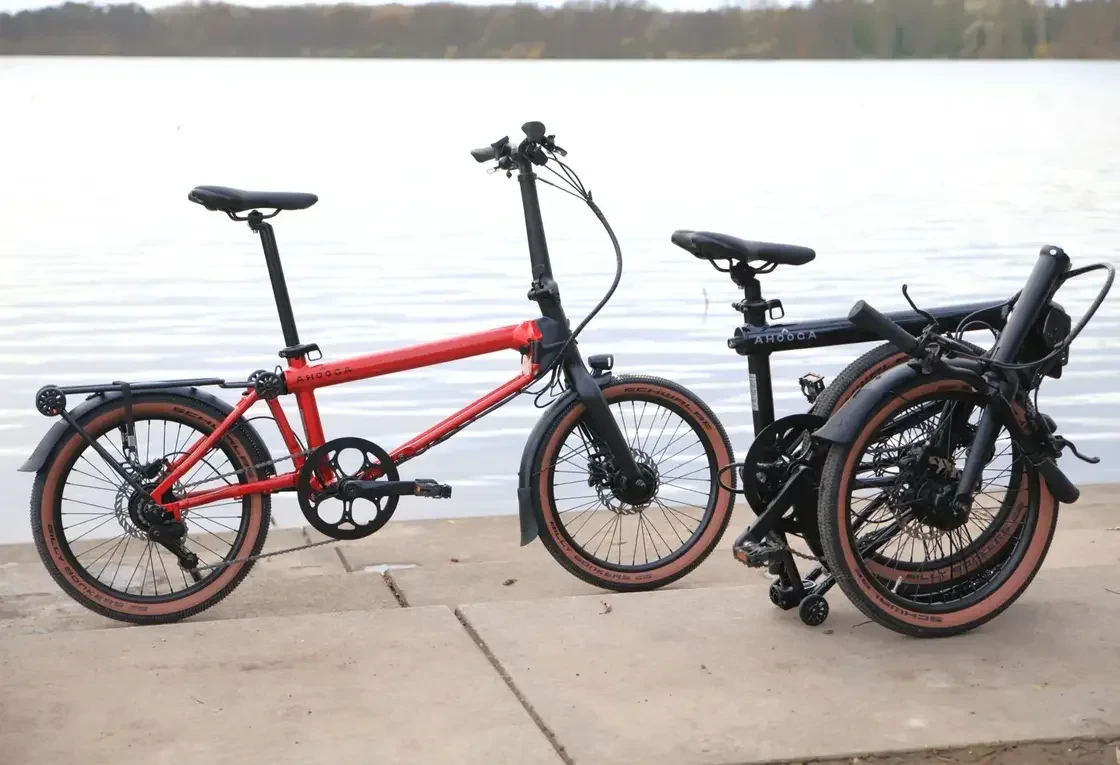 Rower składany elektryczny Ahooga E-MAX Alfine 8 Ruby Red