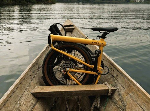 Rower składany elektryczny Ahooga E-MAX Alfine 8 Bumblebee