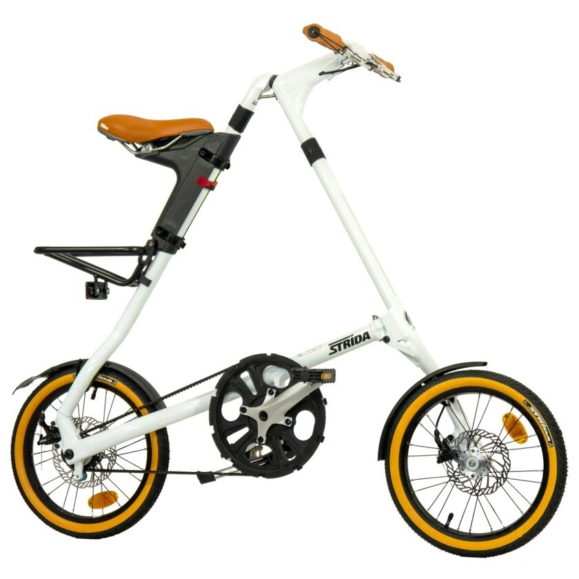 Rower składany STRIDA 5 QR+ 16" na pasku zebatym biały