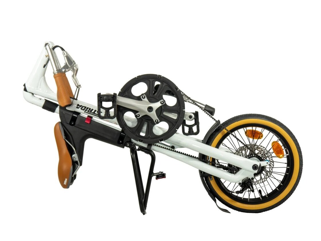 Rower składany STRIDA 5 QR+ 16" na pasku zebatym biały