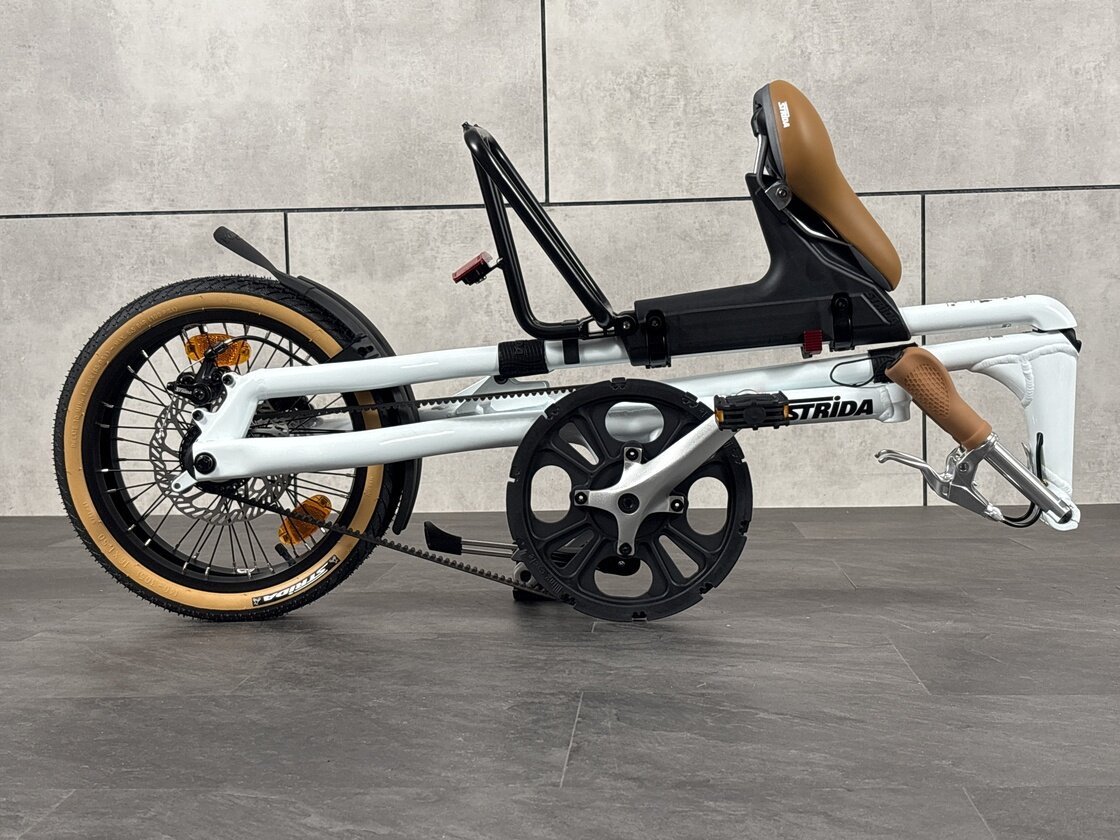 Rower składany STRIDA 5 QR+ 16" na pasku zebatym biały