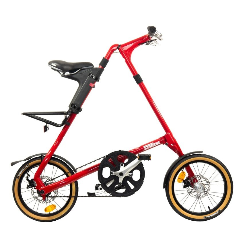 Rower składany STRIDA 5 QR+ 16" na pasku zebatym czerwony