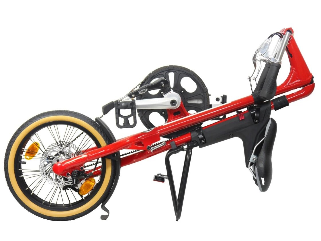 Rower składany STRIDA 5 QR+ 16" na pasku zebatym czerwony
