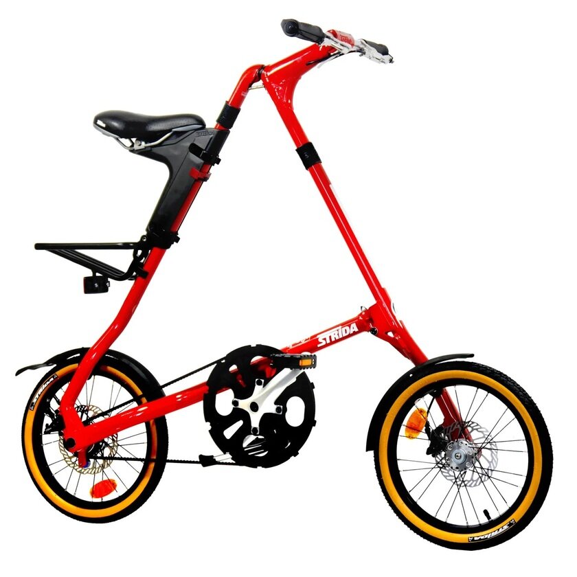 Rower składany STRIDA 5 QR+ 16" na pasku zebatym czerwony
