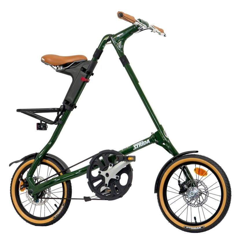 Rower składany STRIDA 5 QR+ 16" na pasku zebatym zielony butelkowy