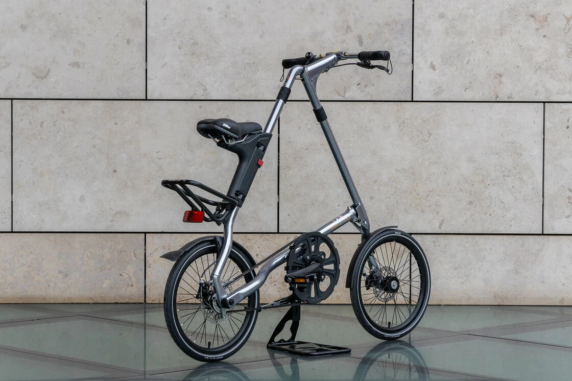 Rower składany STRIDA EVO 18" 3s OUTLET Srebrny Szczotkowany