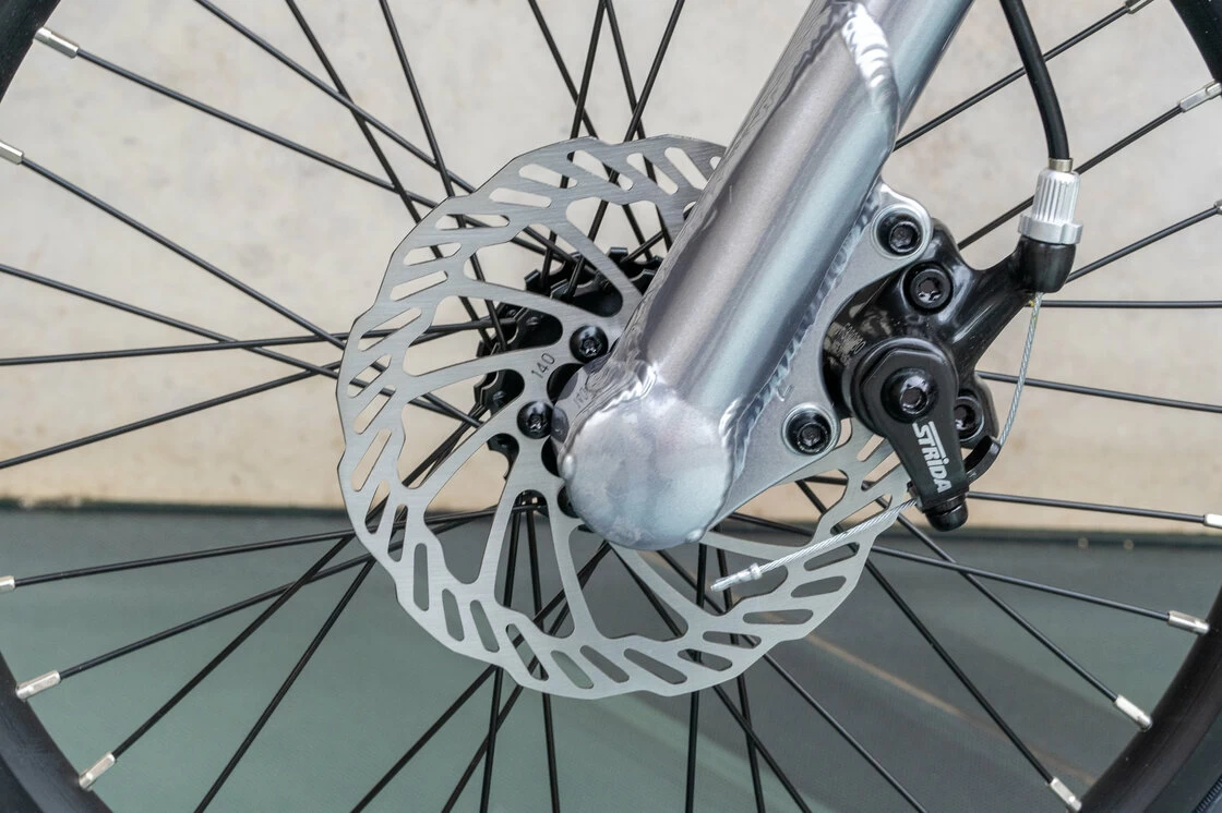 Rower składany STRIDA EVO 18" 3s OUTLET Srebrny Szczotkowany