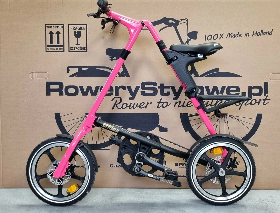 Rower składany STRIDA LT na pasku PINK OUTLET