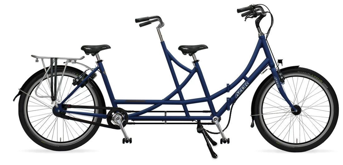 Rower tandem składany AZOR Special 26" wolnobieg Niebieski mat