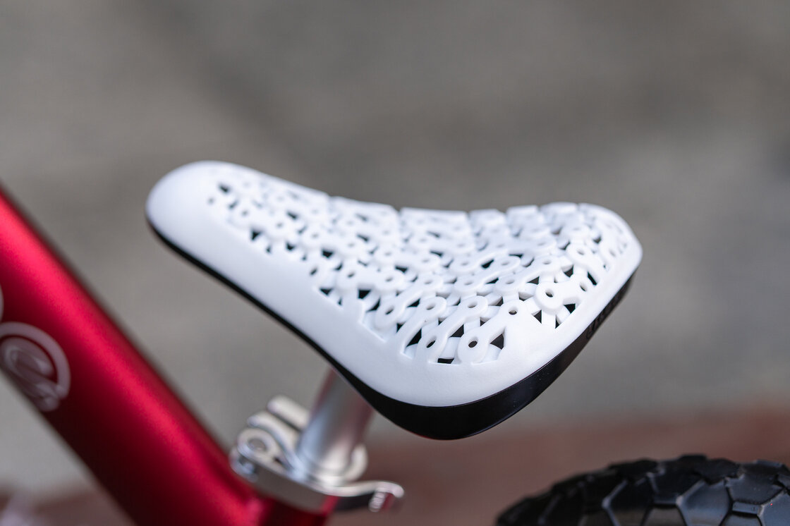 Rowerek biegowy CRUZEE 12" Czerwony - nowe białe siodełko