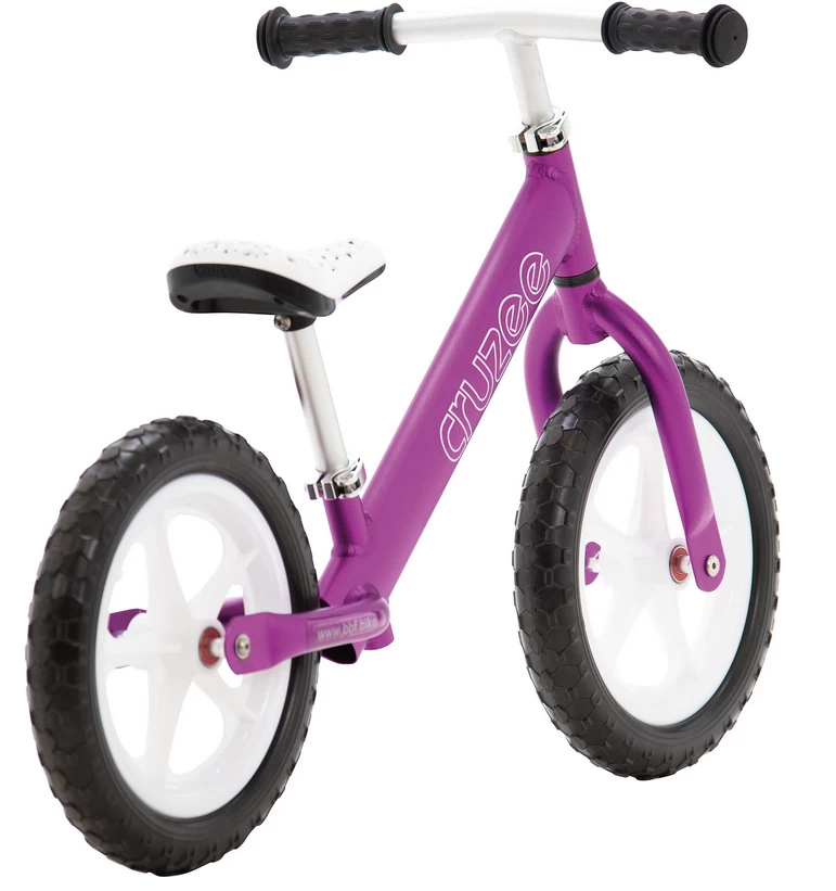 Rowerek biegowy CRUZEE 12" Różowy - białe siodełko
