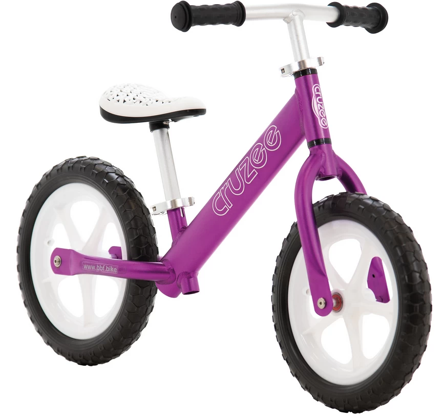 Rowerek biegowy CRUZEE 12" Różowy - białe siodełko