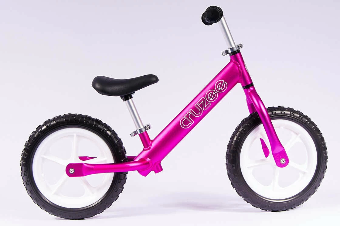 Rowerek biegowy CRUZEE 12" Różowy - czarne siodełko