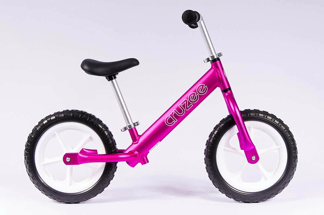 Rowerek biegowy CRUZEE 12" Różowy - czarne siodełko