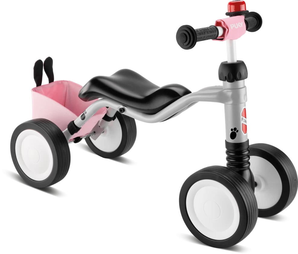 Rowerek biegowy Puky WUTSCH BUNDLE z torbą, dzwonkiem i osłoną kierownicy Grey Bunny