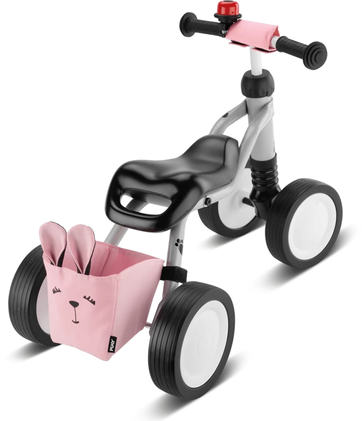 Rowerek biegowy Puky WUTSCH BUNDLE z torbą, dzwonkiem i osłoną kierownicy Grey Bunny