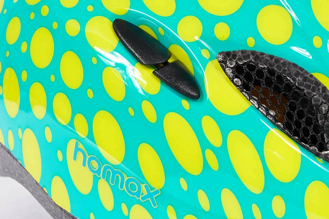 Rowerowy kask dziecięcy Hamax Skydive Junior - zielony/żółty Rozmiar S