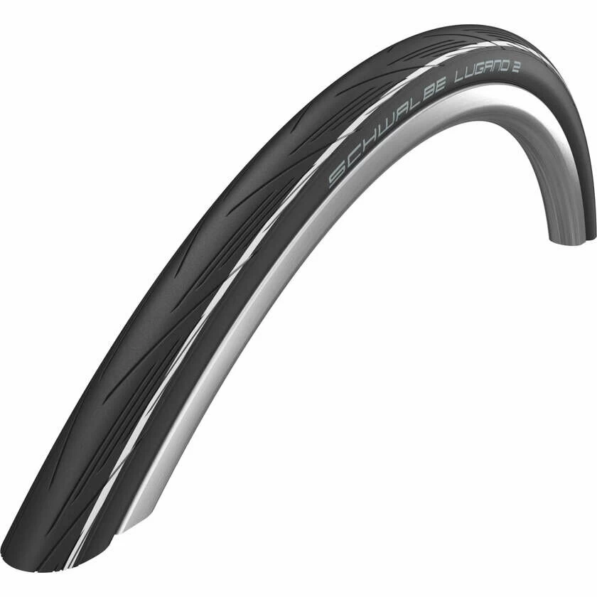 Schwalbe Lugano II Biały pasek 700x25C (25-622)