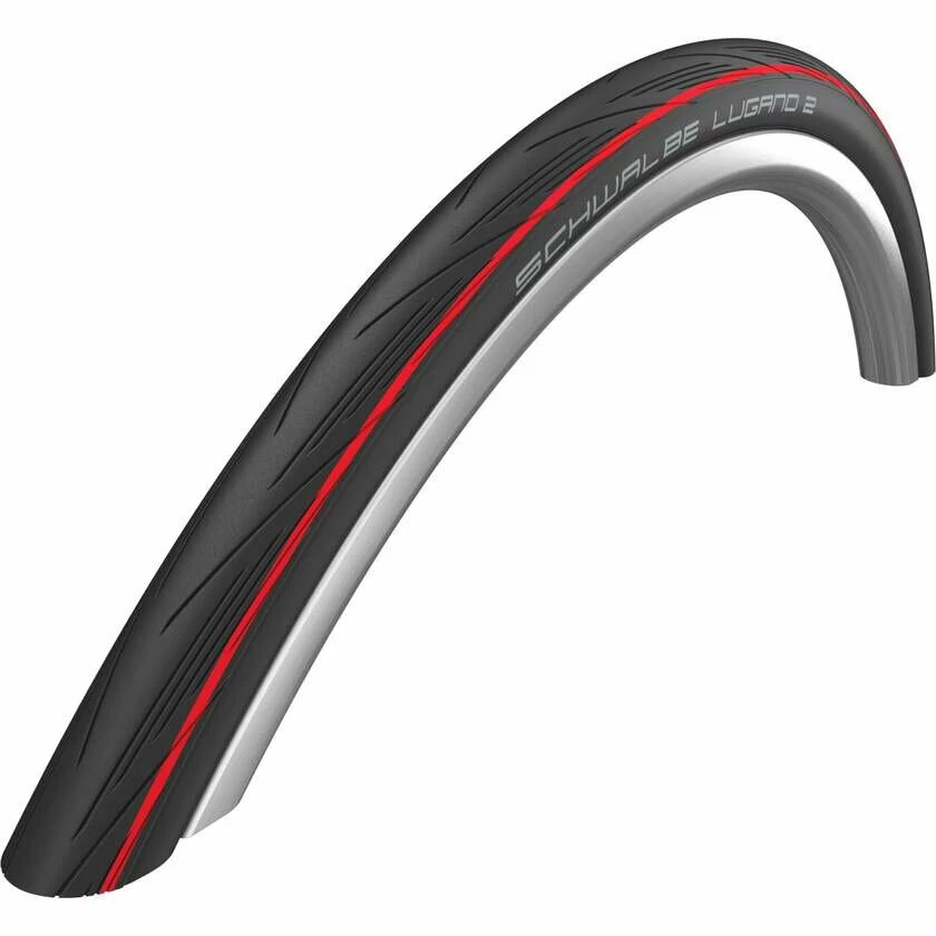 Schwalbe Lugano II Czerwony pasek 700x25C (25-622)