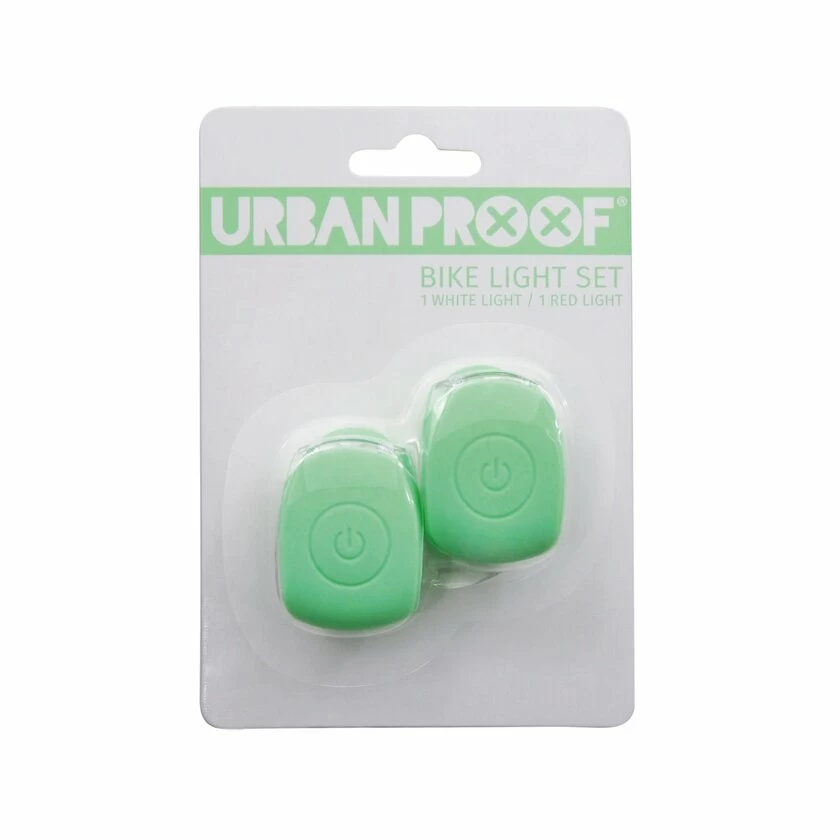 Silikonowe lampki rowerowe Urban Proof kolor: pastelowy zielony
