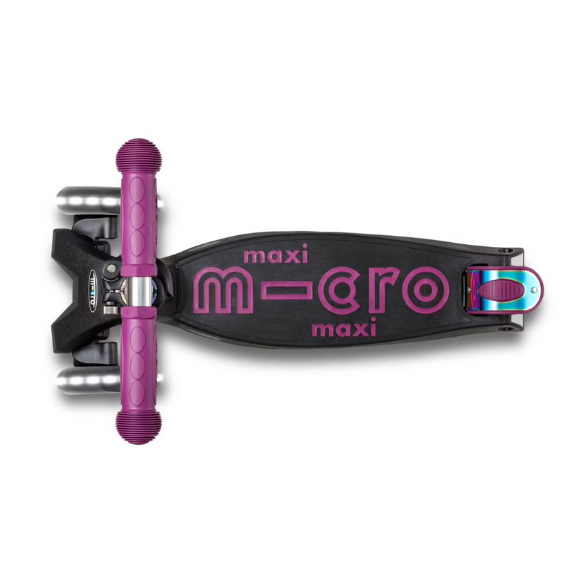 Składana hulajnoga dla dzieci Micro Maxi Deluxe Nechrome LED Fioletowy