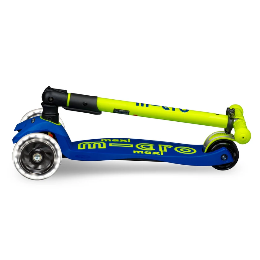 Składana hulajnoga dla dzieci Micro Maxi Deluxe Neon LED Yellow