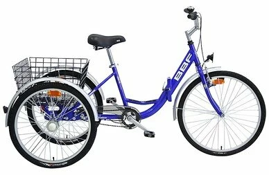 Składany rower trójkołowy BBF Folding Trike niebieski 24/26