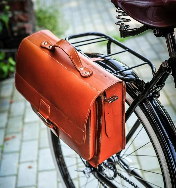 Skórzana torba rowerowa Business Ride Premium Koniakowy