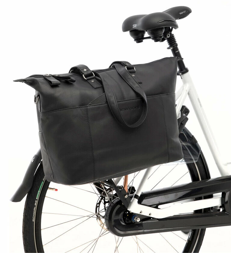 Skórzana torba rowerowa na laptop New Looxs Verla 21L Czarny