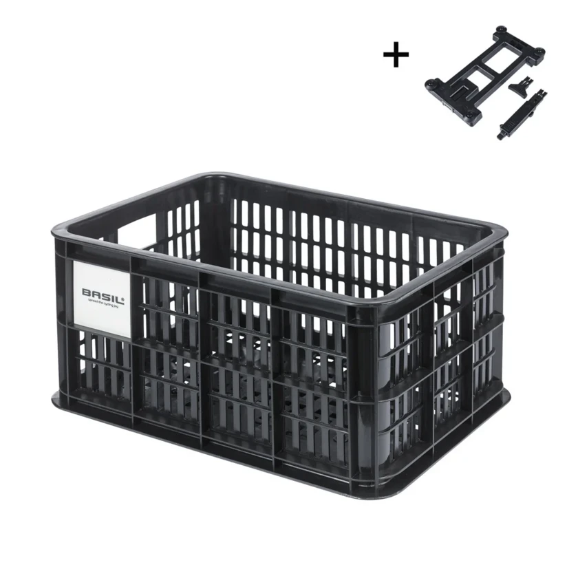Skrzynka transportowa na bagażnik Basil Crate MIK 2.0 czarna Rozmiar: S