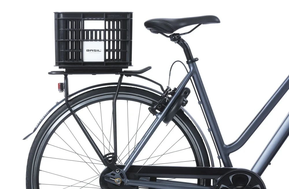 Skrzynka transportowa na bagażnik Basil Crate MIK 2.0 czarna Rozmiar: S