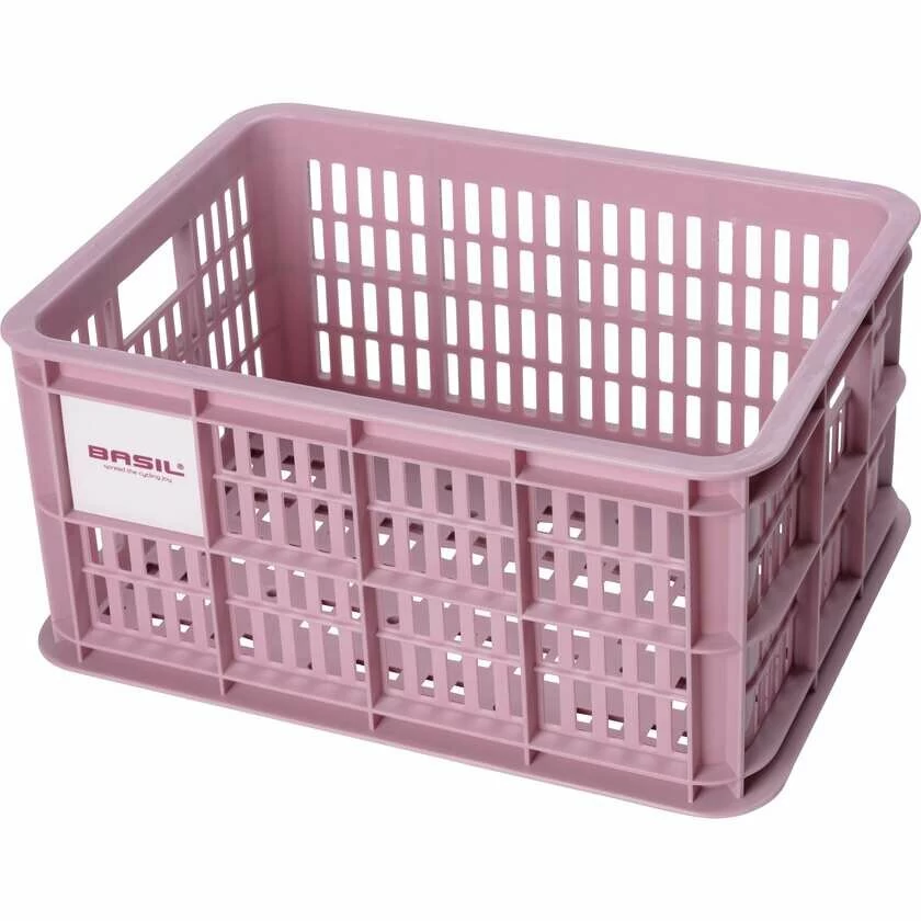 Skrzynka transportowa na przedni bagażnik Basil Crate S Recycled Blossom (różowy)