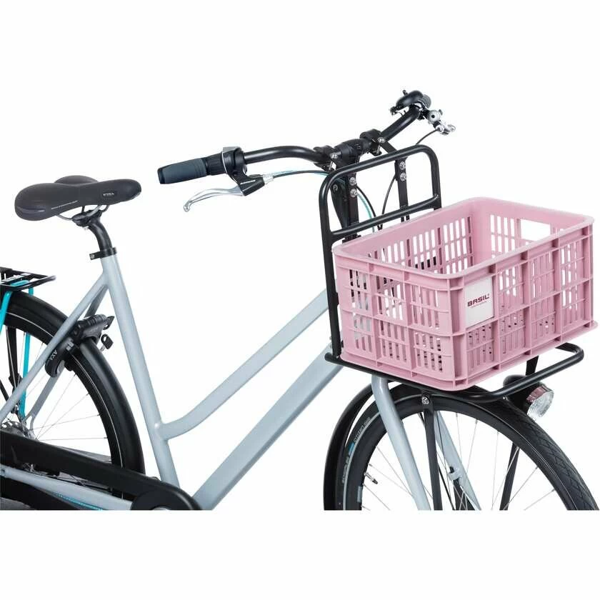 Skrzynka transportowa na przedni bagażnik Basil Crate S Recycled Blossom (różowy)