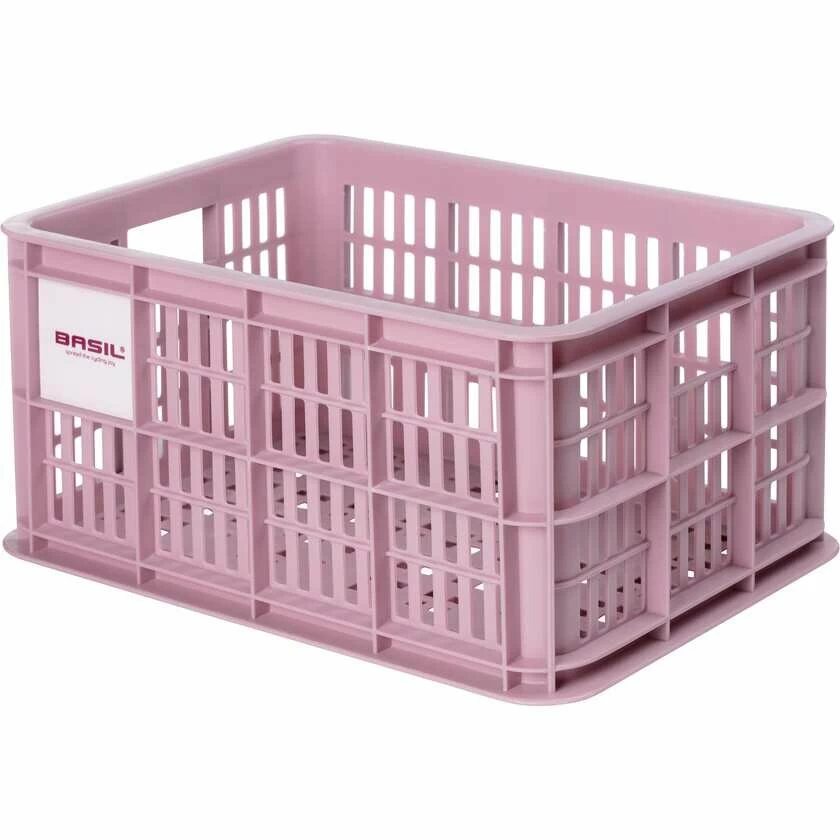 Skrzynka transportowa na przedni bagażnik Basil Crate S Recycled Blossom (różowy)