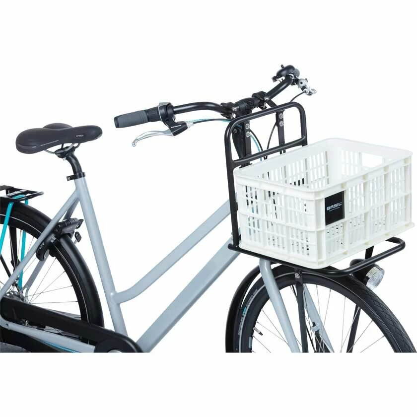 Skrzynka transportowa na przedni bagażnik Basil Crate S Recycled Bright White (biały)