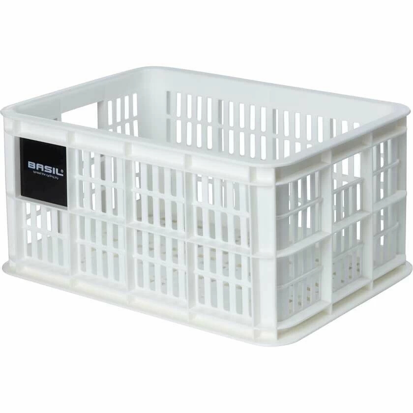 Skrzynka transportowa na przedni bagażnik Basil Crate S Recycled Bright White (biały)