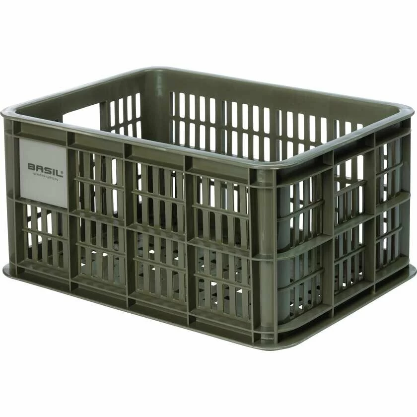 Skrzynka transportowa na przedni bagażnik Basil Crate S Recycled Moss Green (zielony)