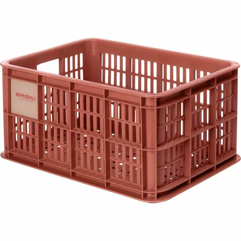 Skrzynka transportowa na przedni bagażnik Basil Crate S Recycled Terra Red (czerwony)