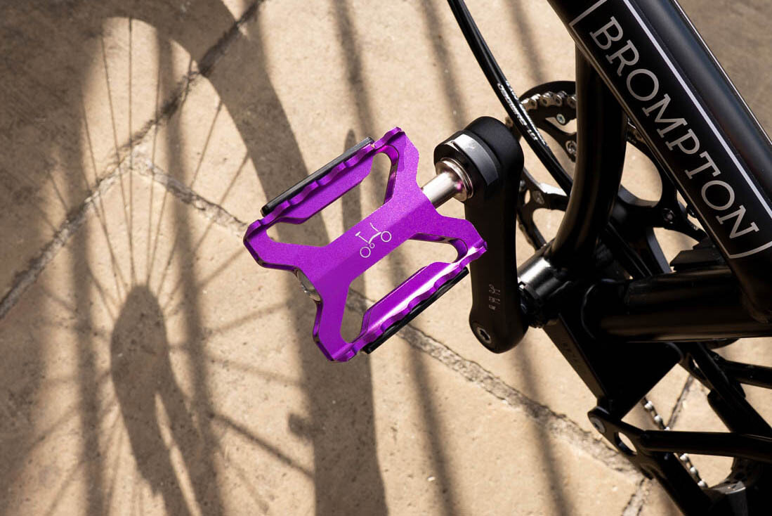 Superlekkie pedały rowerowe Brompton QR fioletowe