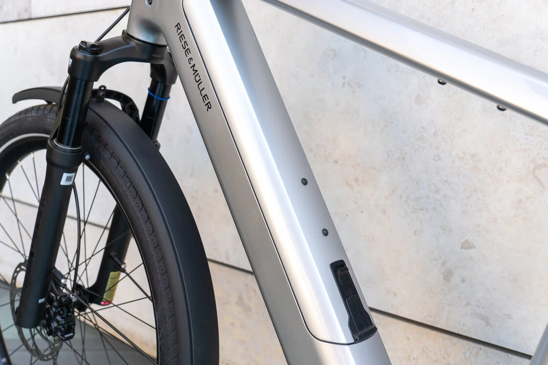 Szybki Rower elektryczny na pasku Riese & Muller Charger 5 Vario HS 800Wh 45km/h Męski Magnesium Mat